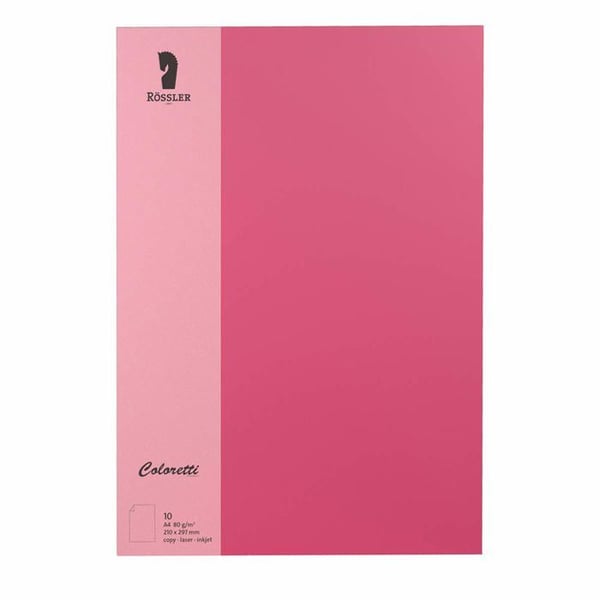 Rössler - 220701554 - Rossler Coloretti Set med 10 ark brevpapper 80 g/m A4-format 80 g/m godisrosa