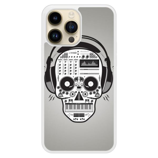 Silikonförstärkt tryckt skal kompatibelt med Apple iPhone 14 Pro Max Skull Music