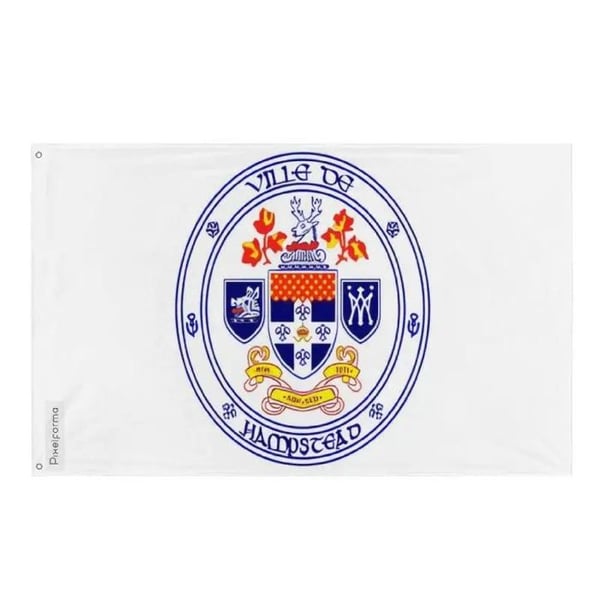 Hampstead-flagga – 96 x 144 cm – Hållbar Polyester – 2 Metallöglor – Inomhus / Utomhus – Pixelforma