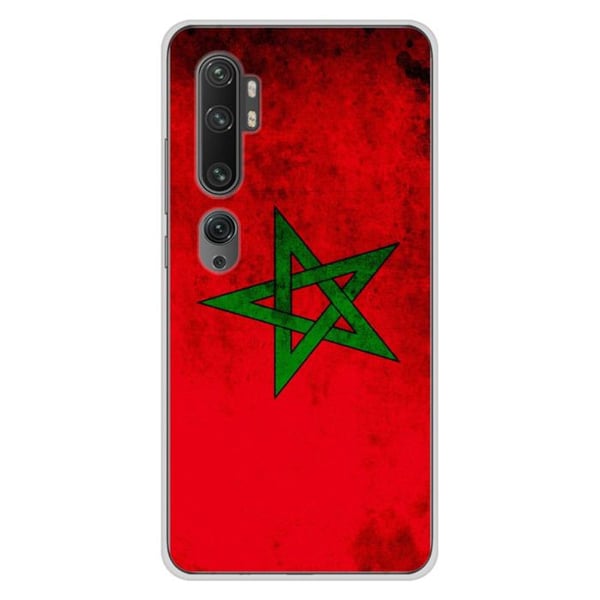 1001Coques - Silikonfodral kompatibelt med Xiaomi Mi Note 10 Mi Note 10 Pro - Marockansk flaggmotiv - Originaldesign tryckt i Frankrike