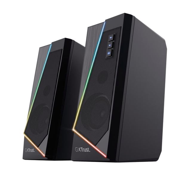 Trust Gaming GXT 609 Zoxa RGB PC Gaming-högtalare, 12W, USB-driven, Gamer-datorhögtalare, Desktop-högtalare - Svart