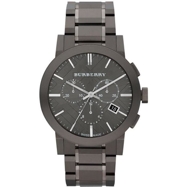 Klocka - BURBERRY - BU9354 - Klocka med chronograf 42mm - Grått stål - För män