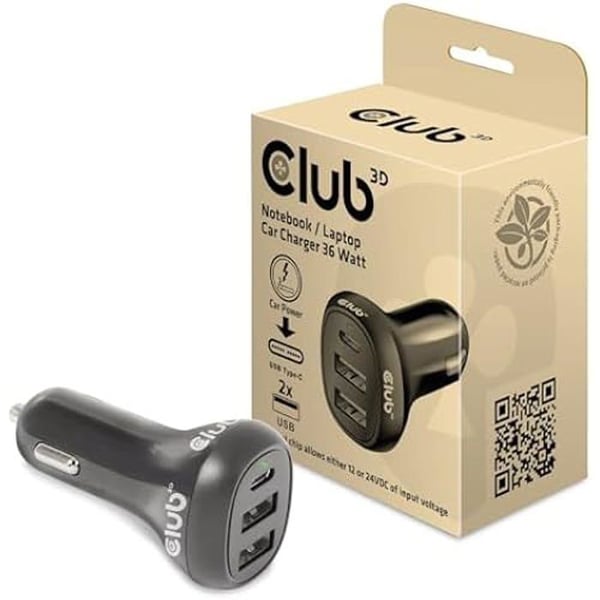Bærbar biloplader - Club3D CAC-1921 - 12V - USB Type-C