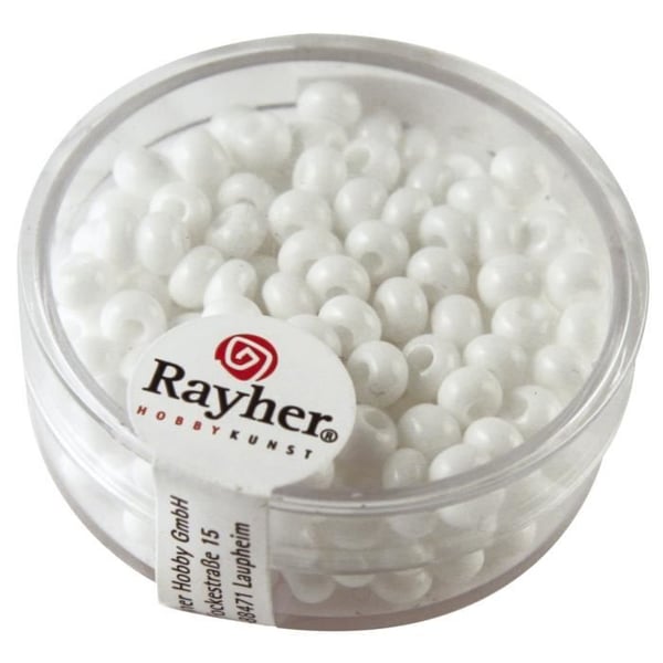 RAYHER Indian Beads 45mm Ø Vit