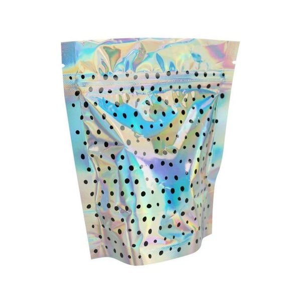 MégaCréa DIY - Holografisk presentpåse zip 14cm 4 stycken
