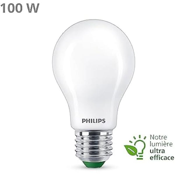 Ampull LED Ultra Effektiv Klass A - PHILIPS - 100W - Sockel E27 - Varmvit 2700K - Frostat glas
