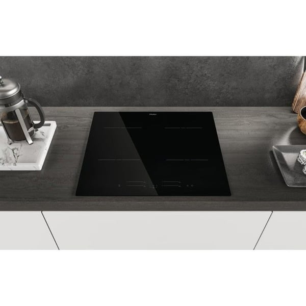 Induktionskogeplade - HAIER - HAISJ64MC - Sort - 59 cm - 4 Zoner - Wi-Fi Funktion