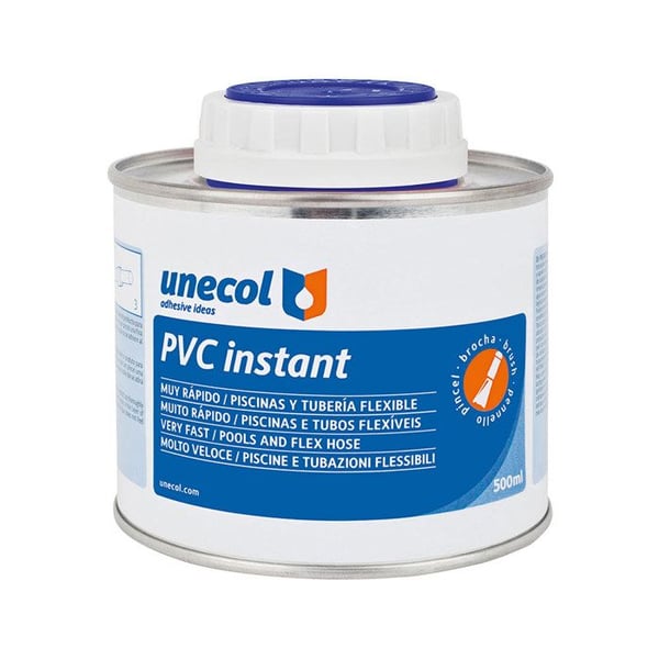 PVC-klistergel - UNECOL - A2053 - Metallflaska 500ml - Pensel inkluderad - Mycket snabb