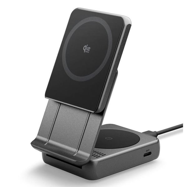 Laddare - SPIGEN - ACH10399 - Qi2.2 25W - Fällbart 2-i-1-stöd - Kompatibel med MagSafe
