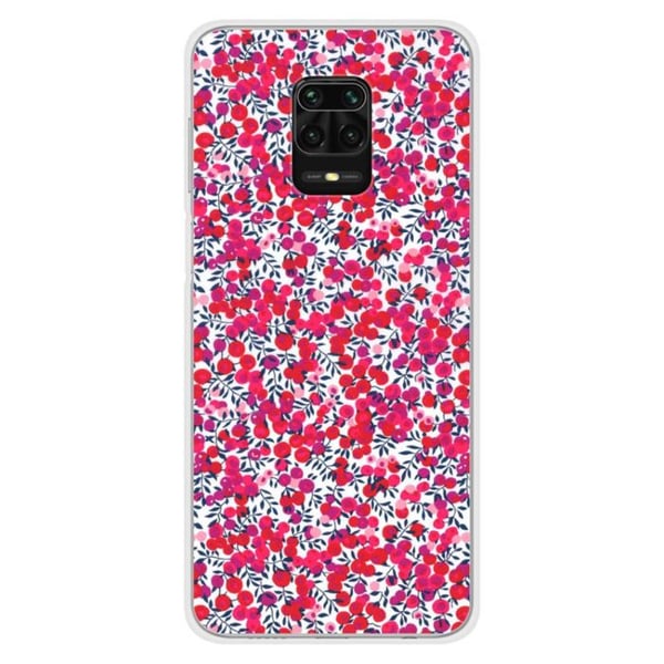 1001Coques - Silikonfodral kompatibelt med Xiaomi Redmi Note 9 Pro - Liberty Wiltshire röd mönster - Originaldesign tryckt i Frankrike