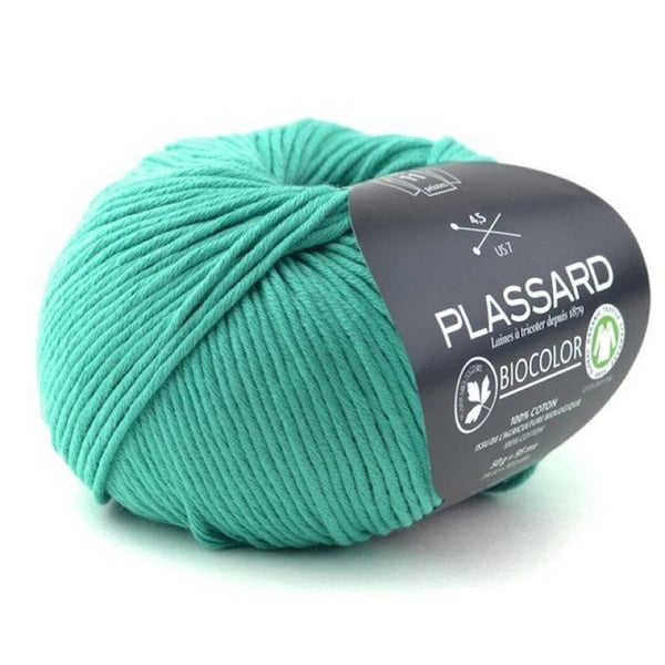Plassard - Sommartråd att sticka BioColor 21 turkos 100% ekologisk bomull