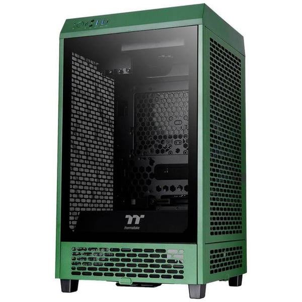 Thermaltake The Tower 200 mini-tower Racing grönt PC-fodral 2 förinstallerade fläktar, sidofönster, anti-filter