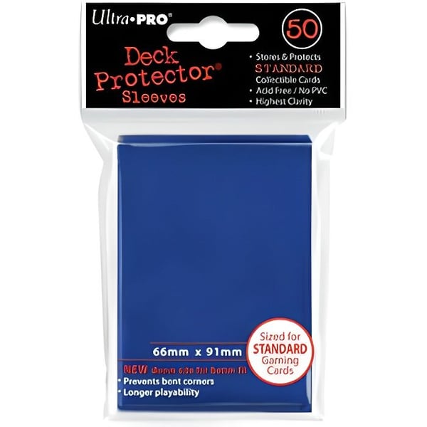 Deck Protector Solid Blue Sleeves - ULTRA PRO - för Magic- och Pokemon-kort - 50 ärmar - 66 x 91 mm