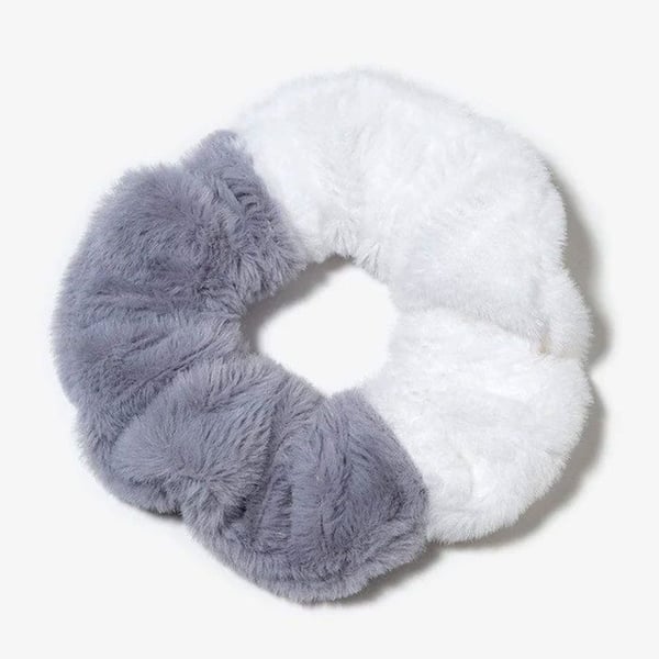 Chouchou - AVIZAR - Duo Cosy - Minky Fluffy - Grå och Vit - Accessoire för Hår Kvinna