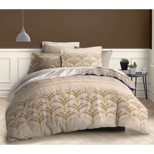 3-delad vändbar täckeset för säng 240 x 220 cm "Luna Beige" 100% bomull