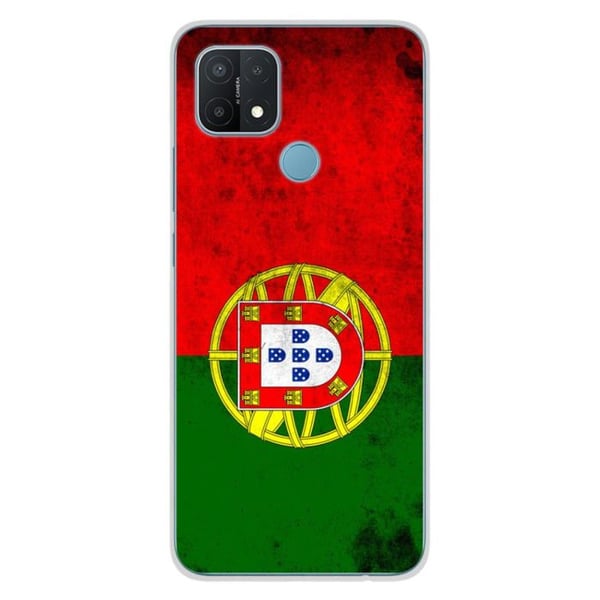 1001Coques - Silikonfodral kompatibelt med Oppo A15 - Mönster med Portugals flagga - Originaldesign tryckt i Frankrike