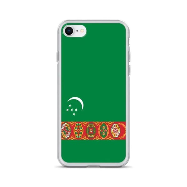 Mobilskal – Turkmenistans flagga – Kompatibel med iPhone 7 Plus – Mjuk fodral – Slitstark och stöt-resistent - Silikon - Pixelforma