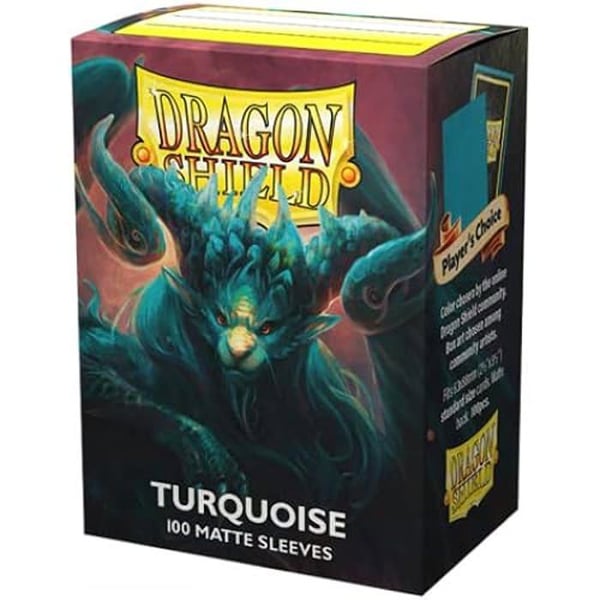 Pochettes Dragon Shield Matte för kort - ARCANE TINMEN - Paket med 100 - Färg turkos