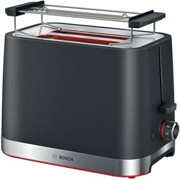 Brødrister 2 skiver BOSCH TAT4M223 - Effekt 950 W - Rist og krummeskuffe - Sort/Inox