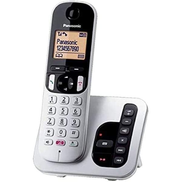Trådløs digital telefon PANASONIC KX-TGC260JTS med telefonsvarer, højttalerfunktion og lysende skærm