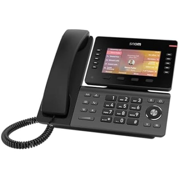 Snom D865 fast VoIP-telefon med lutande IPS 5-färgskärm, Wi-Fi, Bluetooth 5.0, HD-ljud, avancerad brusreducering,