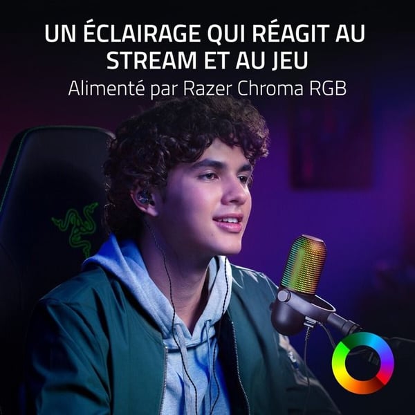 Mikrofon USB - Razer - Seiren V3 Chroma - Supercardioid - RGB-belysning - Plug-and-Play