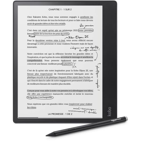 Kobo Elipsa 2E läsare - 10,3" pekskärm - Stylus ingår - WiFi - eBokläsare