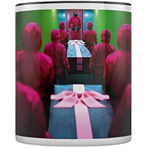 Keramikmugg - PYRAMID INTERNATIONAL - Squid Game - Mönster av bläckfiskkista - Svart - 315 ml