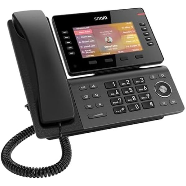 Snom D865 fast VoIP-telefon med lutande IPS 5-färgskärm, Wi-Fi, Bluetooth 5.0, HD-ljud, avancerad brusreducering,
