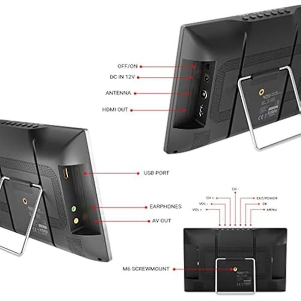 Xoro Bærbar TV - XORO - 28 tommer - Sort - Full HD - Wi-Fi - Smart TV - Buet skærm - HDR