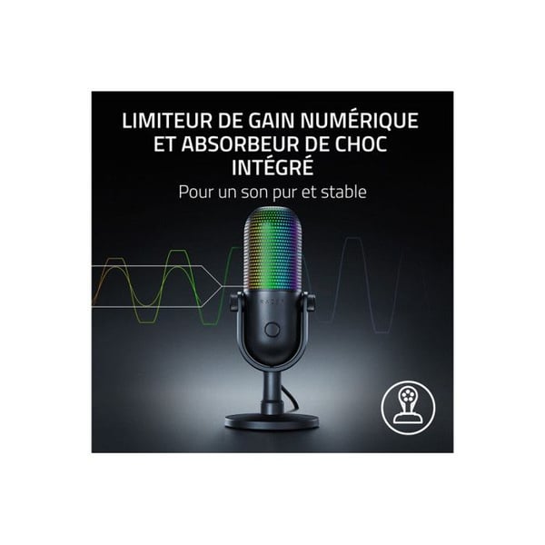 Mikrofon USB - Razer - Seiren V3 Chroma - Supercardioid - RGB-belysning - Plug-and-Play
