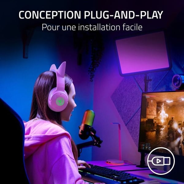 Mikrofon USB - Razer - Seiren V3 Chroma - Supercardioid - RGB-belysning - Plug-and-Play