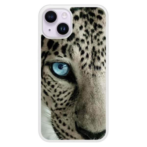 Fördjupad och förstärkt silikonfodral med leopardöga, kompatibel med Apple iPhone 14