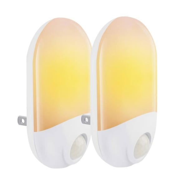 LED-nattljus, Plug-and-Play automatisk nattlampa med skymningssensor, energisparande 0,5W (varmvitt), 2-pack