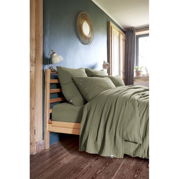 Sängkläder 4 delar & 5 delar "Gaïa" Bomullsgaze - Gaïa Rosmarin - Sängkläder 5 delar (1 platt lakan 270 x 300 + 1 lakan h