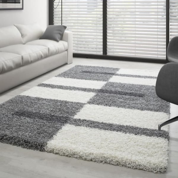Teppe - Gala - Shaggy - Grå-vit-ljusgrå - 80x250 cm - Lång lugg 30 mm Teppe - Gala - Shaggy - Grå-vit-ljusgrå - 80x250 cm - Lång lugg 30 mm