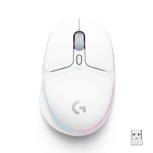 Souris Gamer - Trådlös - Logitech G - G705 - Vit