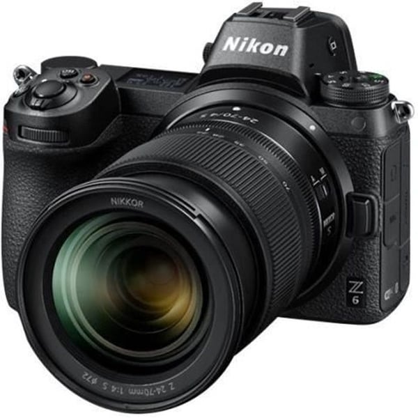 NIKON Z6 svart hybridkamera - 24,5 MP + 24-70 mm f/4-objektiv - 4K-video