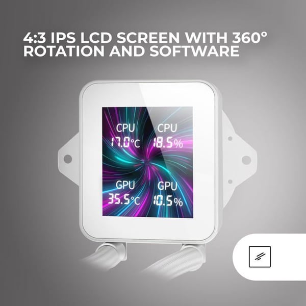 Vätskekylning AIO - MARS GAMING - ML-VISION240 - LCD-skärm 4:3 - 2x ARGB-fläktar - TDP 500W