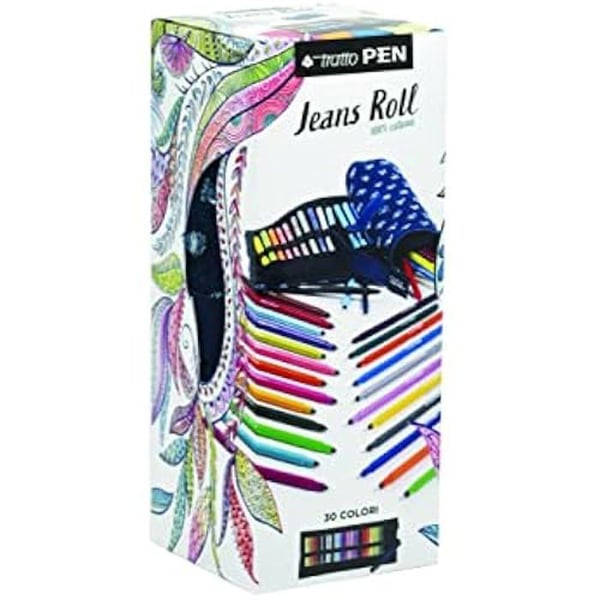 Tratto Pen Jeans Rollerball Penna - TRATTO - 30 färger - Blå - Fin - Ej påfyllningsbar
