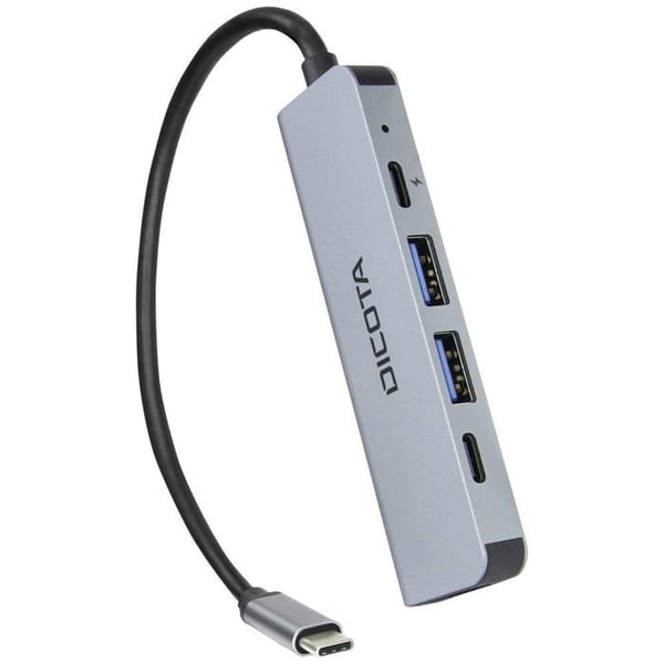 Hub & USB Type-C-konsol - DICOTA - D32060 - Silver - Grå - USB Type-C-gränssnitt