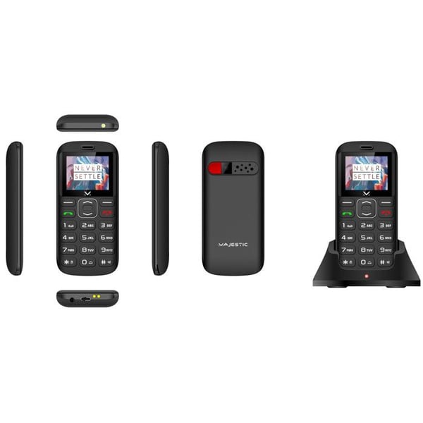Seniori Dual SIM -puhelin Majestic SILENO 28, jossa värinäyttö 1,77", kamera ja SOS-nappi