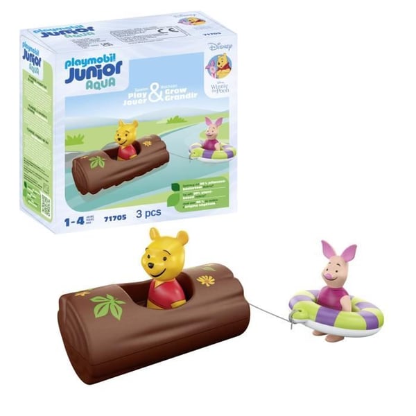 PLAYMOBIL Junior 71705 Winnie og Piglet, Flyder i vandet, Badelegetøj, Junior & Disney, Fra 12 måneder