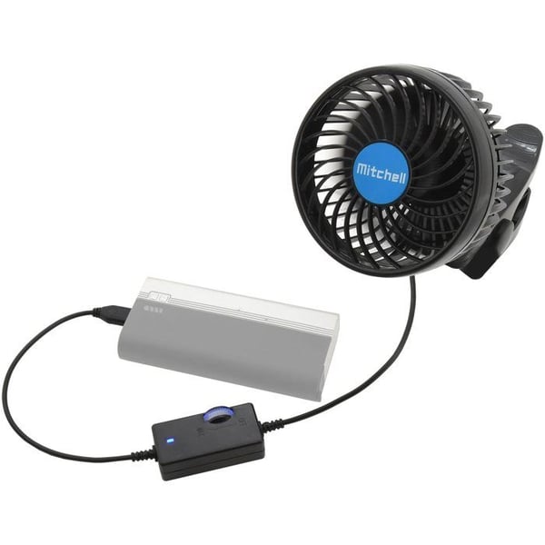 Bilfläkt - MITCHELL - 115mm - USB-A - Klipsmontering - 1 hastighet