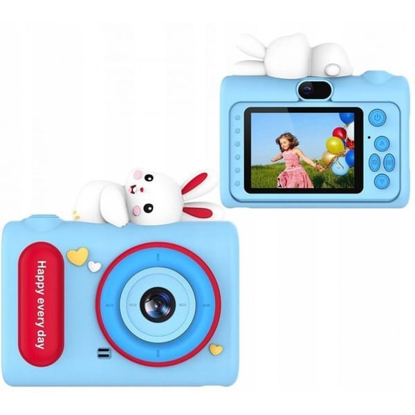 Xrec Digital kamera 40 MP HD, selfieobjektiv för barn, MP3-spelare / H05 / Blå kanin