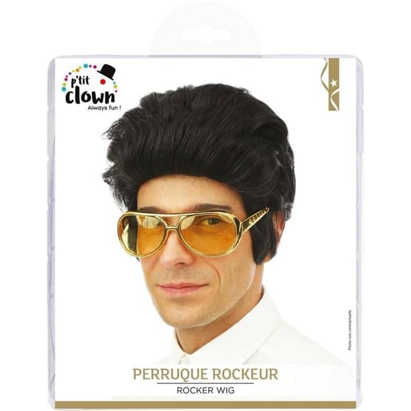 Perruque - LITEN CLOWN - Svart rockare för vuxna - Unisex - Från 18 år