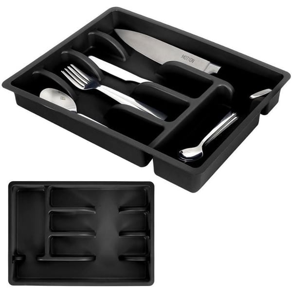 Lådinsats - Svart - Universal - 36 x 25,5 x 6 cm - Plast - 5 fack