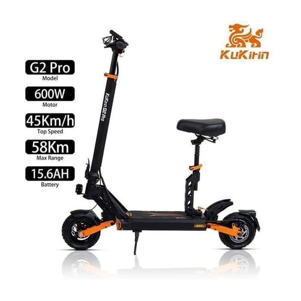 KuKirin G2 Pro Elektrisk Løbehjul 45 km/t, 58 km Rækkevidde, IP54, Skivebremser, Dobbelt Fjedersuspension