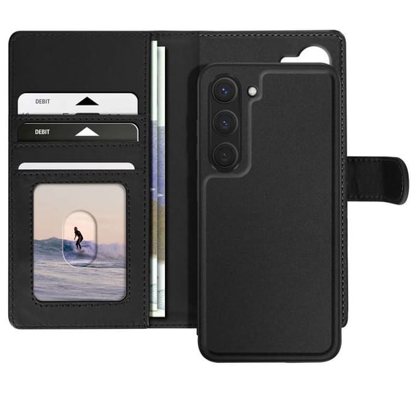Fodral för Samsung Galaxy S23 - MAYAXESS - Avtagbar skal - Svart - Videostöd - Kortfack
