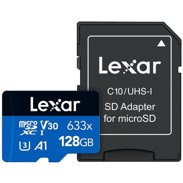 128 GB Lexar högpresterande 633x microSDXC UHS-I minneskort